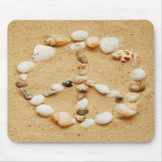 Peace on Earth Seashell Peace Sign Mousepad