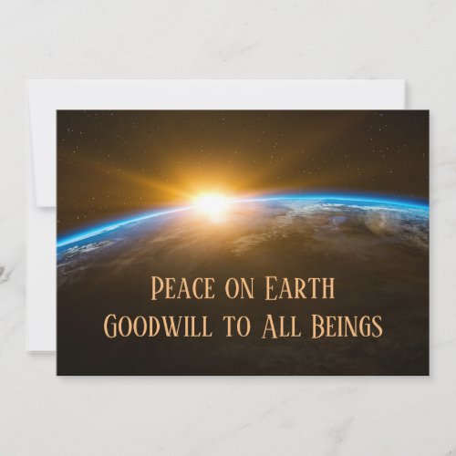 Peace on Earth  Seasons Greetings  Personalize Holiday Card