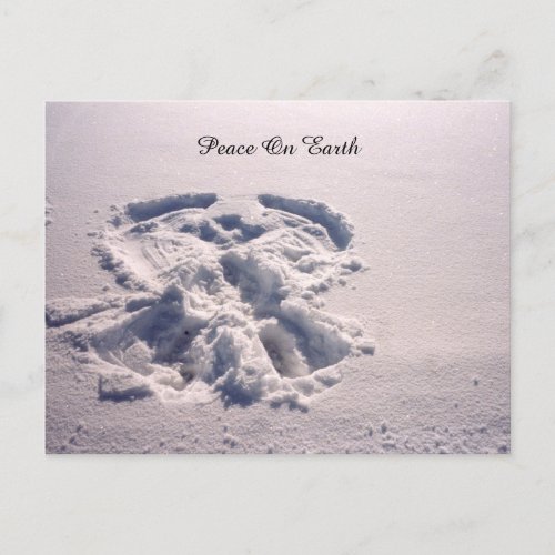 Peace on Earth Snow Angel Holiday Post Card