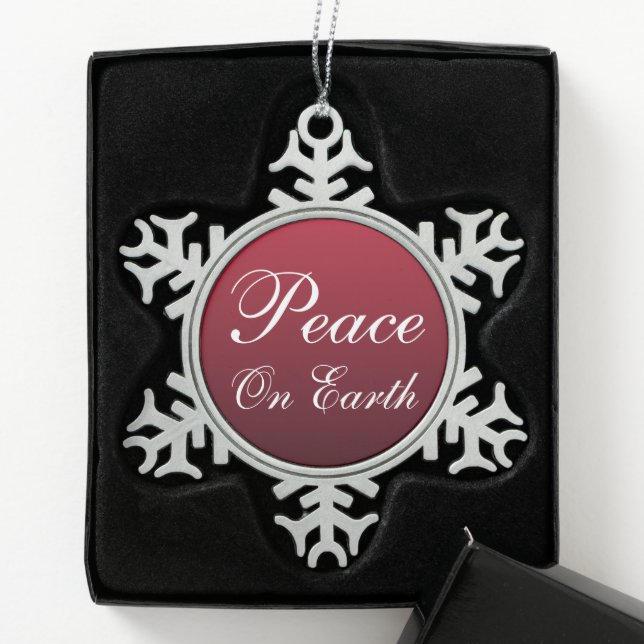 Peace on Earth Snowflake Christmas Ornament (Box)