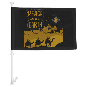 Peace on Earth Spiritual Message for the Road Car Flag