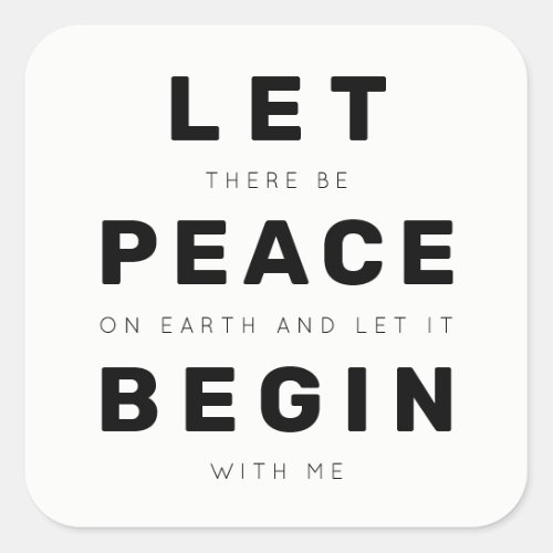 Peace On Earth Square Sticker