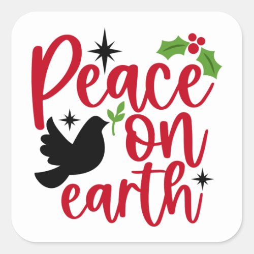 Peace on Earth Square Sticker