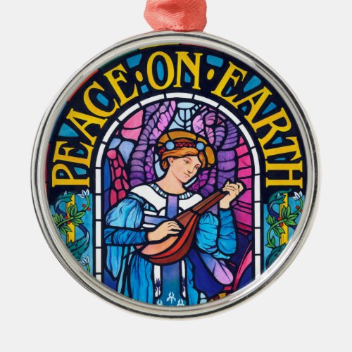 Peace on Earth stained glass ceramic decoration