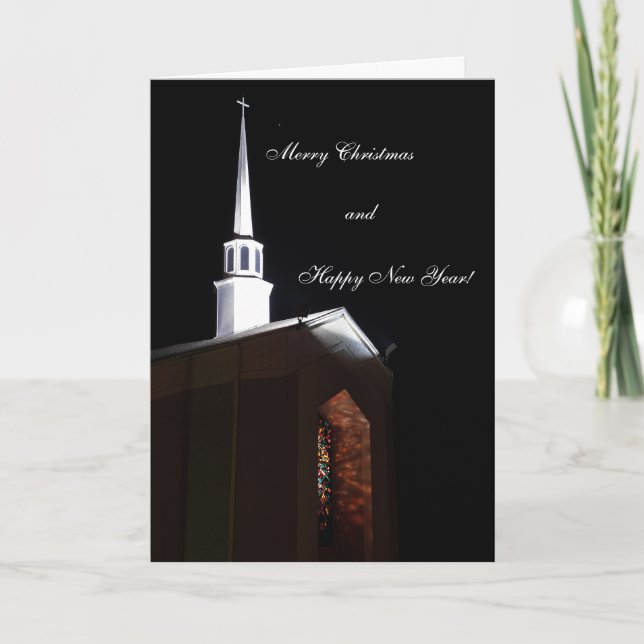 Peace on Earth Stained Glass Christmas card (Front)