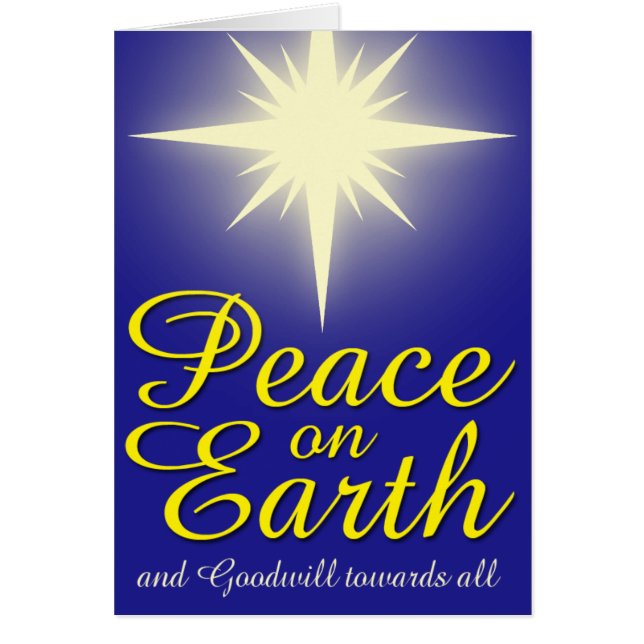 Peace on Earth Star Holiday Photo Greeting Card (Front)