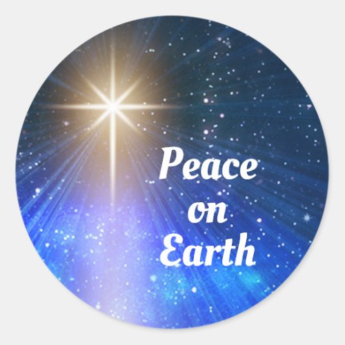 Peace on Earth Star of Bethlehem Classic Round Sticker