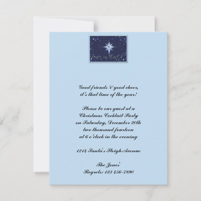 Peace on Earth Star of Light Invitation (Front)