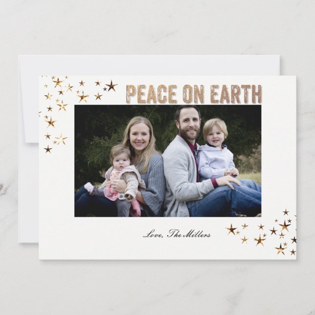 Peace on Earth Stars Holiday Card (Front)