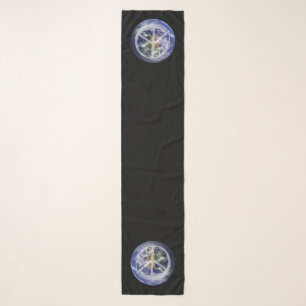 PEACE on Earth Symbol Sign Earth Space Black Scarf