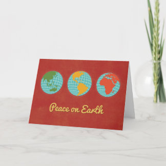 Peace on Earth, Three World Views, Customizable Holiday Card