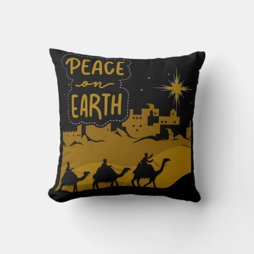  Peace on Earth Traditional Christian Christmas Throw Pillow