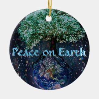Peace on Earth Tree of Life Ceramic Ornament