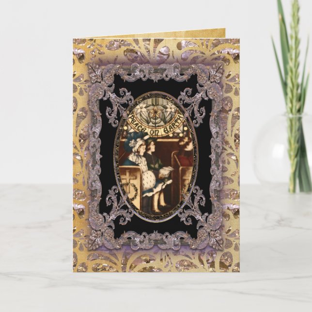 Peace on Earth Victorian Holiday Card (Front)