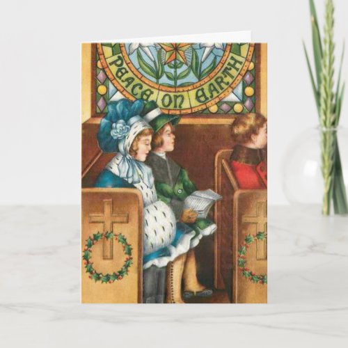 Peace on Earth Vintage Christmas Card