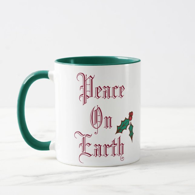 Peace On Earth Vintage Christmas Mug (Left)