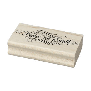 Peace on Earth Wide Holiday Rubber Stamp