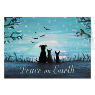 Peace on Earth Winter Sunset Holiday Card