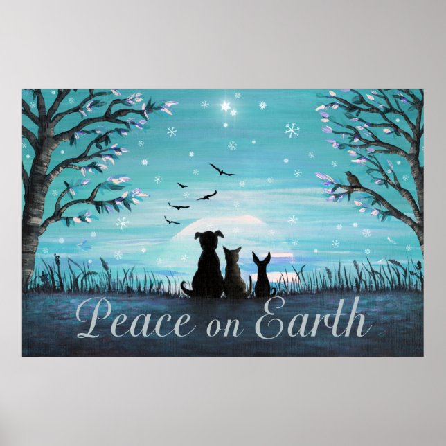 Peace on Earth Winter Sunset Poster (Front)
