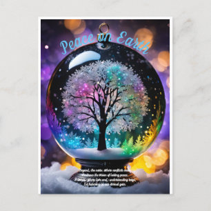Peace on Earth. Winter Wonderland Tree of Peace Postcard