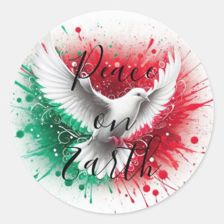 Peace on Earth with Dove Classic Round Sticker
