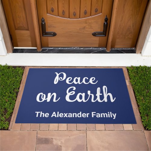 Peace on Earth with Name Doormat