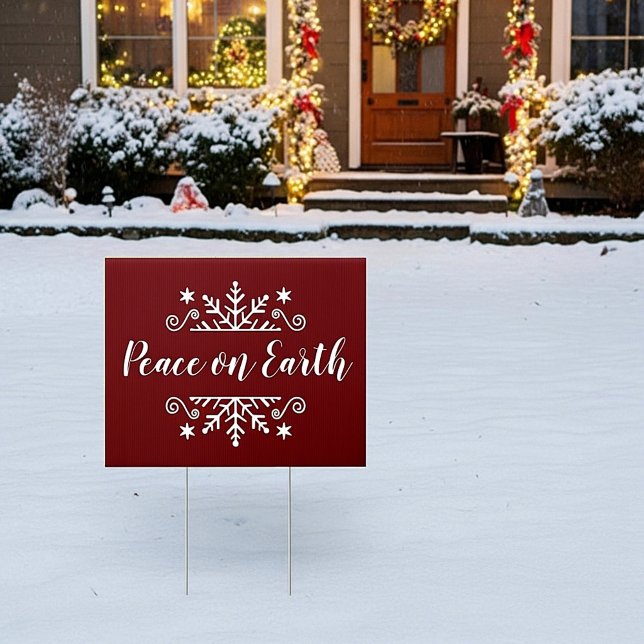 Peace on earth with snowflake  sign (Creator Uploaded)