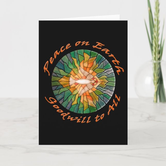 Peace on Earth with Stained Glass Design Cards (Front)