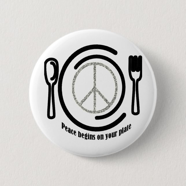 Peace on Plate Button (Front)