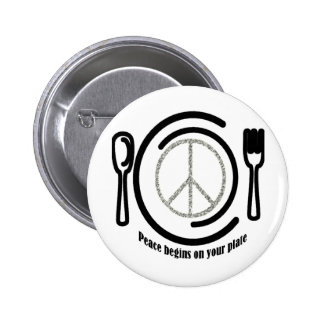 Peace on Plate Button