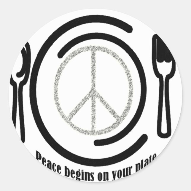 Peace on Plate Stickers (Front)