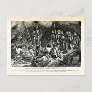 Peace or War - Indian Council held at North Platte Postcard