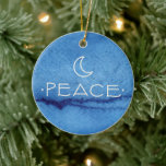 PEACE Ornament, WITH PERSONALIZED MESSAGE ON BACK Ceramic Ornament<br><div class="desc">This was hand painted and hand lettered by me. I hope it brings you PEACE this holiday season! TO EDIT PERSONALIZATION on BACK of ornament: Click “EDIT THIS DESIGN” On the left hand side of the screen, make sure the LAYERS tab is selected. Under Layers, select the carat (down arrow)...</div>