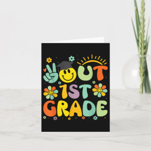 Peace Out 1st Grade Cl Of 2025 Goodbye Graduation  Card
