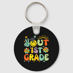 Peace Out 1st Grade Cl Of 2025 Goodbye Graduation  Keychain