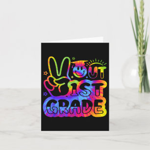 Peace Out 1st Grade Tie Dye Last Day Of School Gra Card
