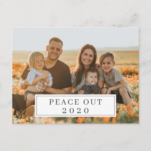 Peace Out 2020 Funny COVID New Years Holiday Postcard