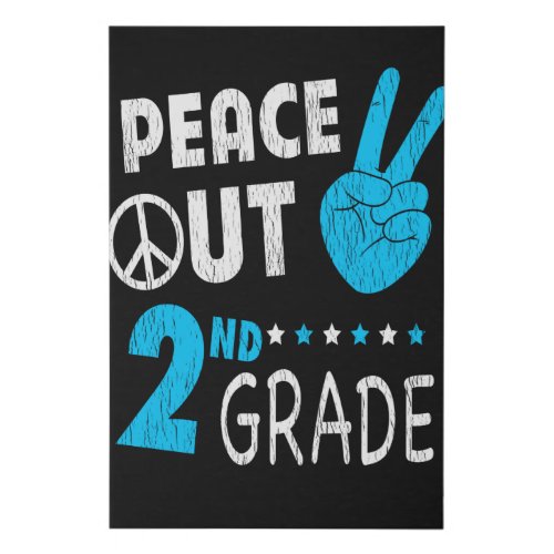 Peace Out 2nd Grade Back To School Teacher Student Faux Canvas Print