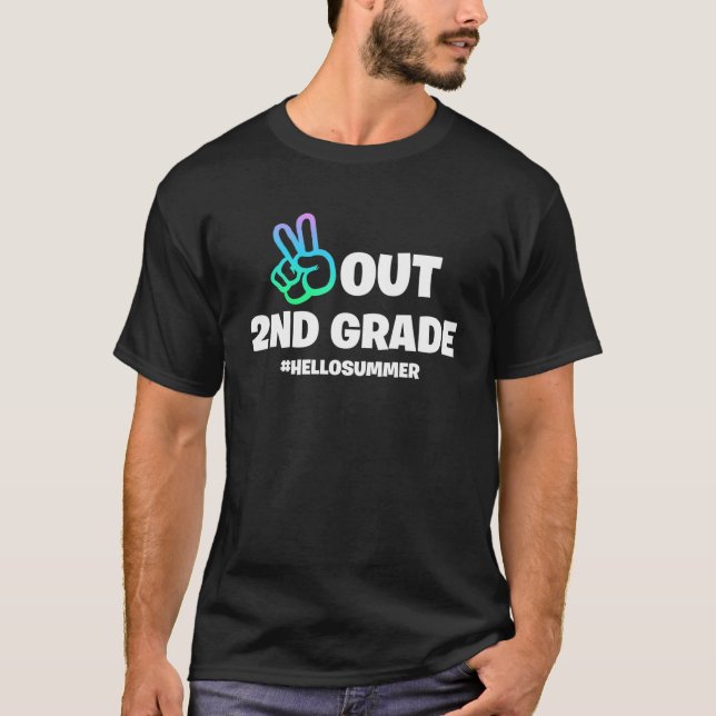 Peace Out 2Nd Grade Graduation Last Day Of School T-Shirt (Front)