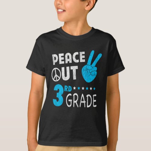 Peace Out 3rd Grade Cute Funny Kids Back To School T_Shirt