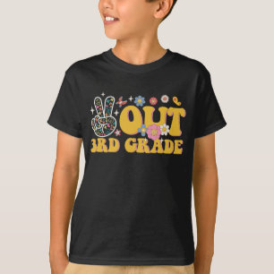 Peace Out 3rd Grade Groovy Last Day Of School T-Shirt