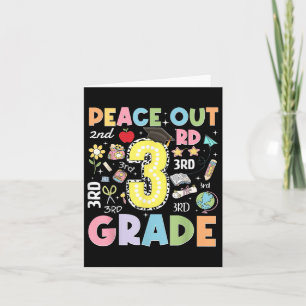 Peace Out 3rd Grade Typography Graduation Last Day Card