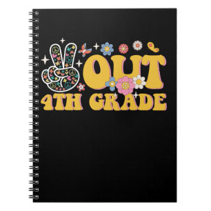 Peace Out 4th Grade Groovy Last Day Of School Notebook