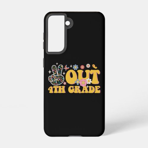 Peace Out 4th Grade Groovy Last Day Of School Samsung Galaxy S21 Case