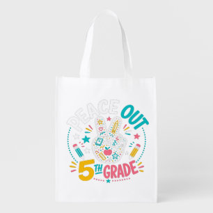 Peace Out 5th Grade   Class of 2026 Graduation Grocery Bag