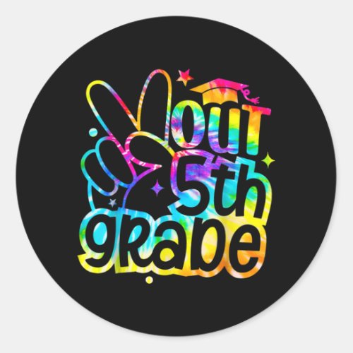 Peace Out 5th Grade Graduation Last Day Of School Classic Round Sticker