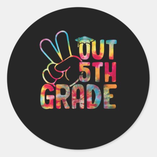 Peace Out 5th Grade Graduation Last Day Of School Classic Round Sticker