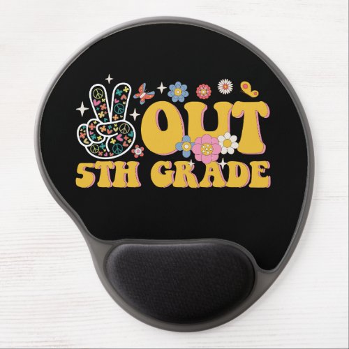 Peace Out 5th Grade Groovy Last Day Of School Gel Mouse Pad