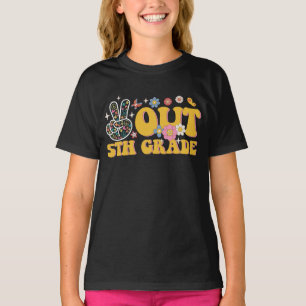 Peace Out 5th Grade Groovy Last Day Of School T-Shirt