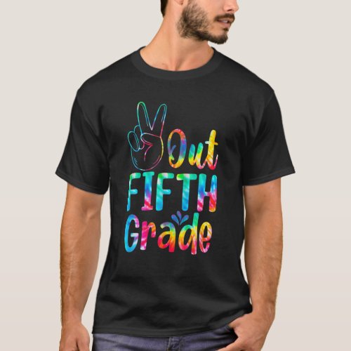 Peace Out 5Th Grade Tie Dye Graduation Class Of 20 T_Shirt